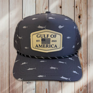 Gulf of America Hat - Gray Fish Print