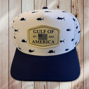 Gulf of America Hat - White Fish Print
